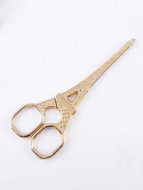 Vintage Scissors Golden Eiffel Tower Architecture Shape Sewing Shear Accessories