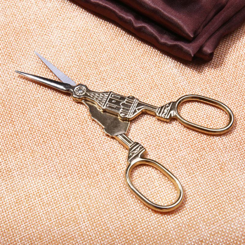 Vintage Scissors Golden Eiffel Tower Architecture Shape Sewing Shear Accessories