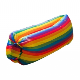 Ultralight Rainbow Color Design Airbed For Outdoor Activity Φορητός Φουσκωτός Καναπές Με Αναδιπλούμενο Αερόστρωμα