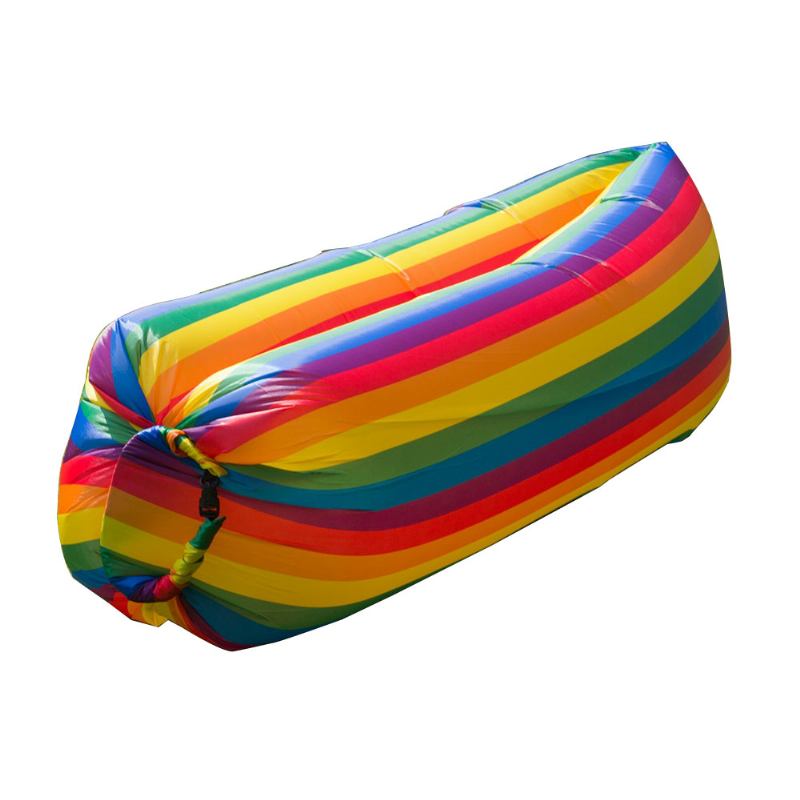 Ultralight Rainbow Color Design Airbed For Outdoor Activity Φορητός Φουσκωτός Καναπές Με Αναδιπλούμενο Αερόστρωμα