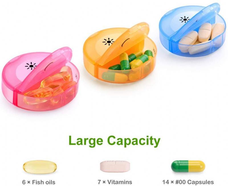 2023 Mini Portable One Week Morning And Evening Pill Box Πλαστικό Κουτί Χαπιών 14 Διαμερισμάτων