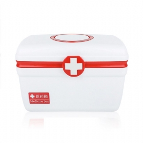 Άδειο Κιτ Πρώτων Βοηθειών Φορητό Κουτί Αποθήκευσης Φαρμάκων Πλαστικό Κιτ Επείγουσας Ιατρικής Διπλής Στρώσης