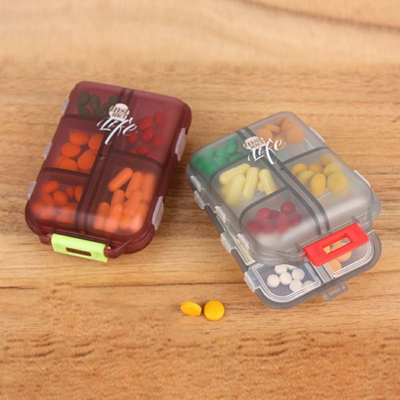 Bidear Travel Pill Case Φορητή Εβδομαδιαία Ταμπλέτα Medicine Κουτί Βιταμινών Για Πορτοφόλι Ή Τσέπη 10 Διαμερισμάτων