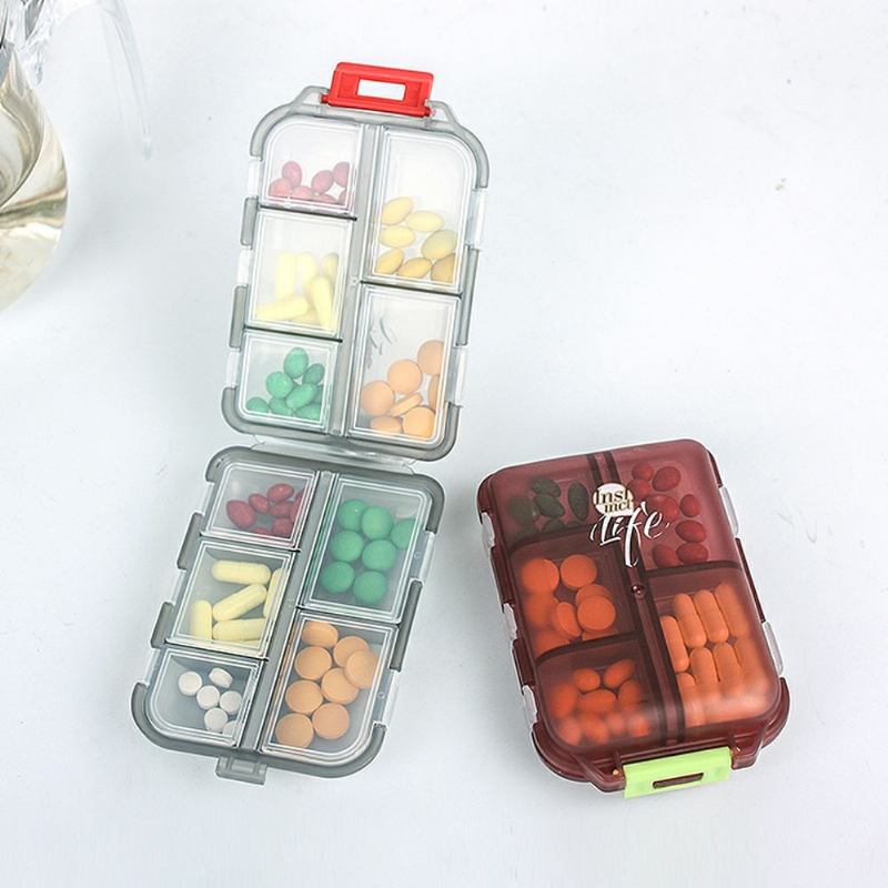 Bidear Travel Pill Case Φορητή Εβδομαδιαία Ταμπλέτα Medicine Κουτί Βιταμινών Για Πορτοφόλι Ή Τσέπη 10 Διαμερισμάτων