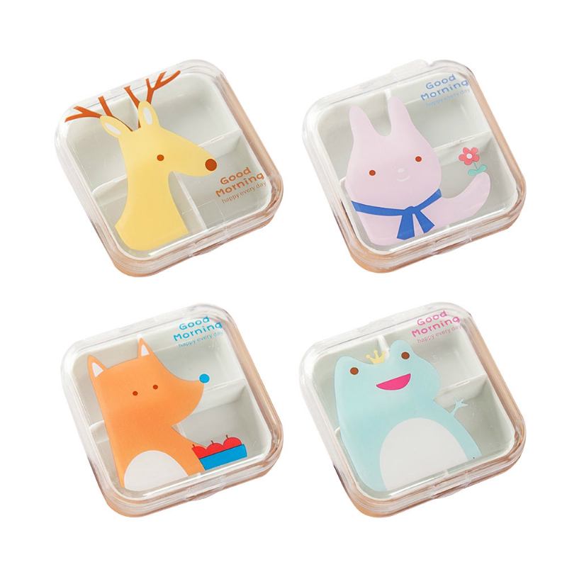 Cartoon Animal Cute Pill Box Καλύτερο Δοχείο Χαπιών Ταξιδιού Για Καθημερινή Χρήση 4 Πλέγματα