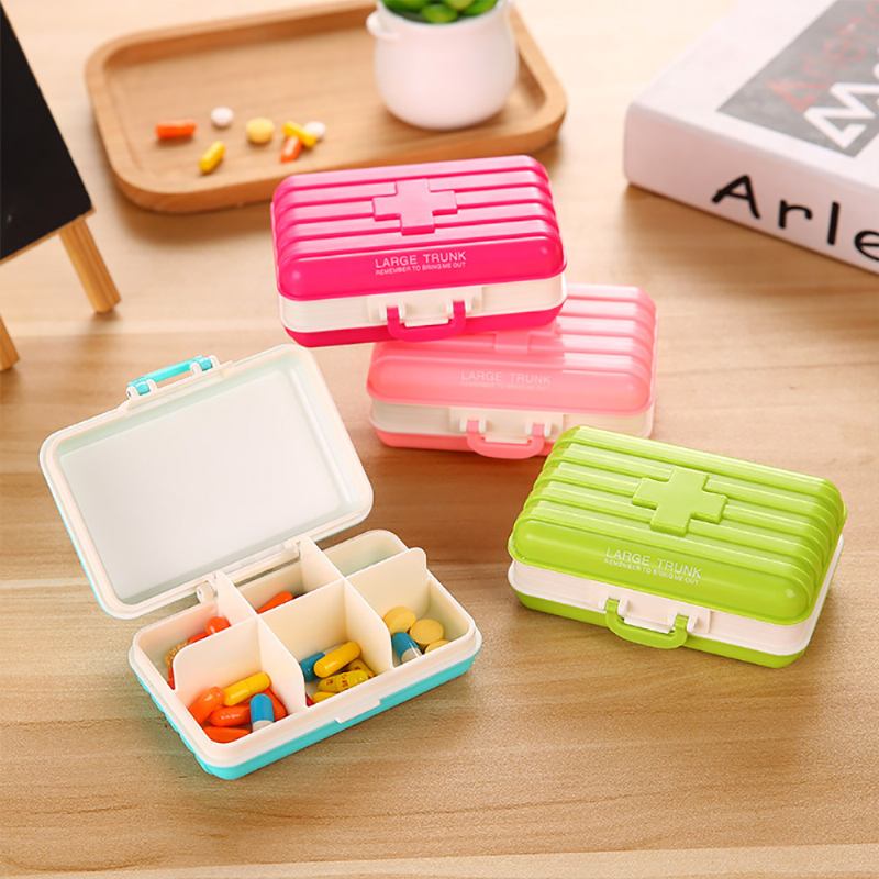 Creative Luggage Modeling Mini Pill Case Jewelry Storage Box 6 Θέσεων Πολυλειτουργικός Οργανωτής Για Γυναίκες