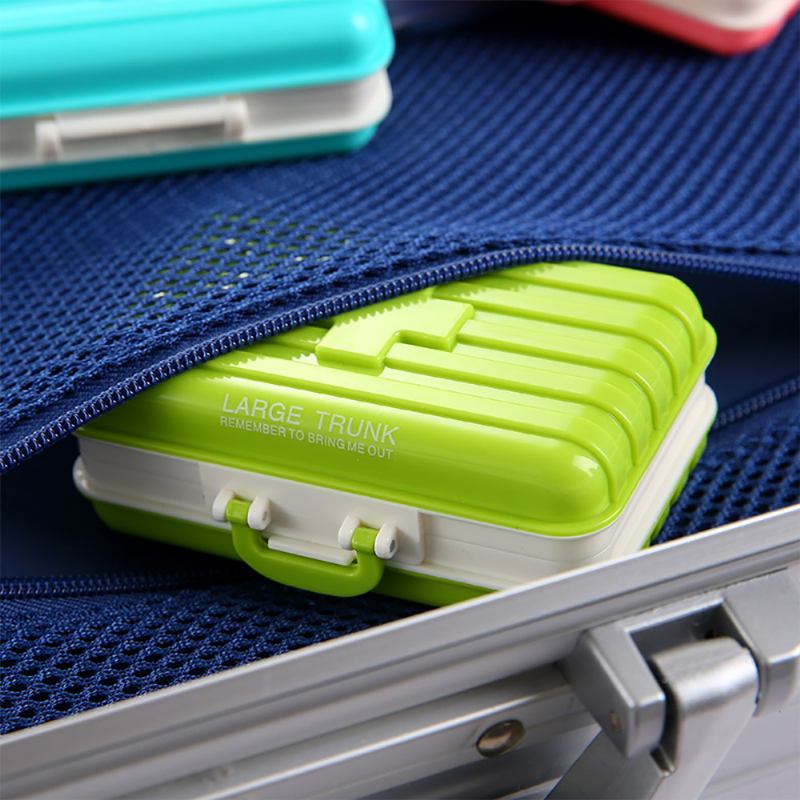 Creative Luggage Modeling Mini Pill Case Jewelry Storage Box 6 Θέσεων Πολυλειτουργικός Οργανωτής Για Γυναίκες