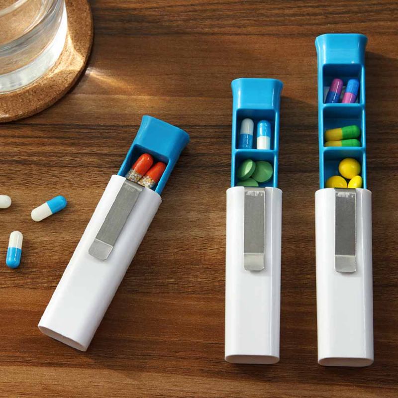 Creative Pills Modeling Organizer Ιατρική Θήκη Χαπιών Φορητή 3 Θέσεις Medicine Drug Jewelry Box Με Ελαστικό Σφιγκτήρα