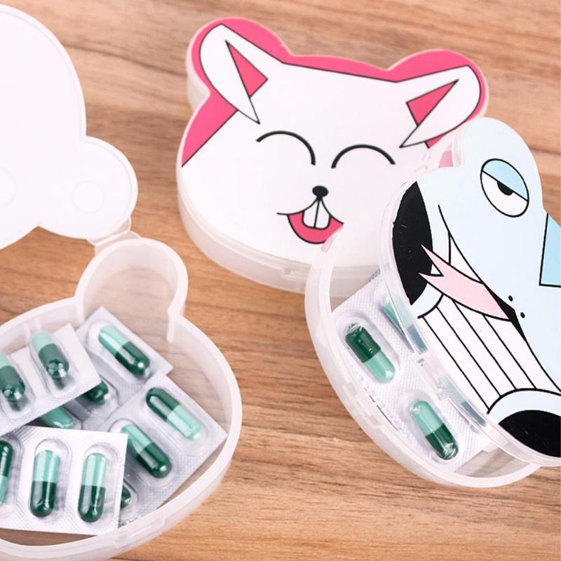 Cute Animal Case Mini Cartoon Pattern Pill Storage Box For Children