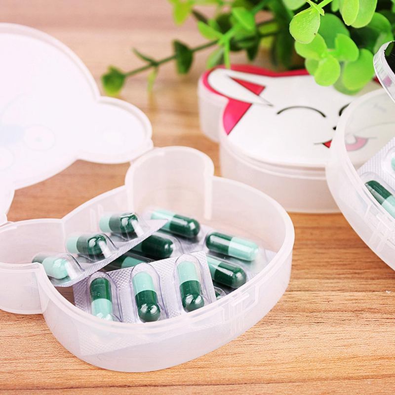 Cute Animal Case Mini Cartoon Pattern Pill Storage Box For Children