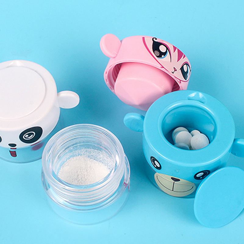 Cute Cartoon Pill Case Θραυστήρας Δισκίων Για Παιδιά Μύλος Σε Σκόνη Χαπιών Με Θήκες Για Αποθήκευση Δόσης 1 Ημέρας