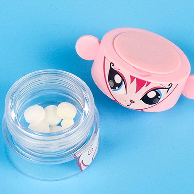 Cute Cartoon Pill Case Θραυστήρας Δισκίων Για Παιδιά Μύλος Σε Σκόνη Χαπιών Με Θήκες Για Αποθήκευση Δόσης 1 Ημέρας