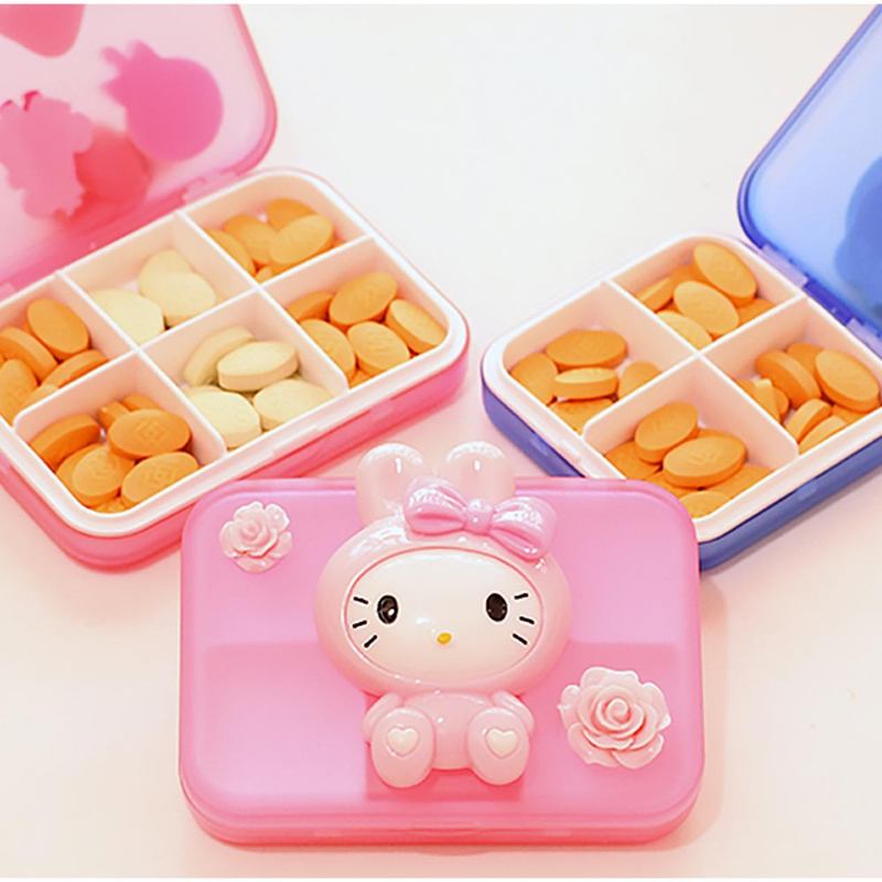 Cute Cartoon Pill Cases Series Small Box Travel Vitamin Organizer