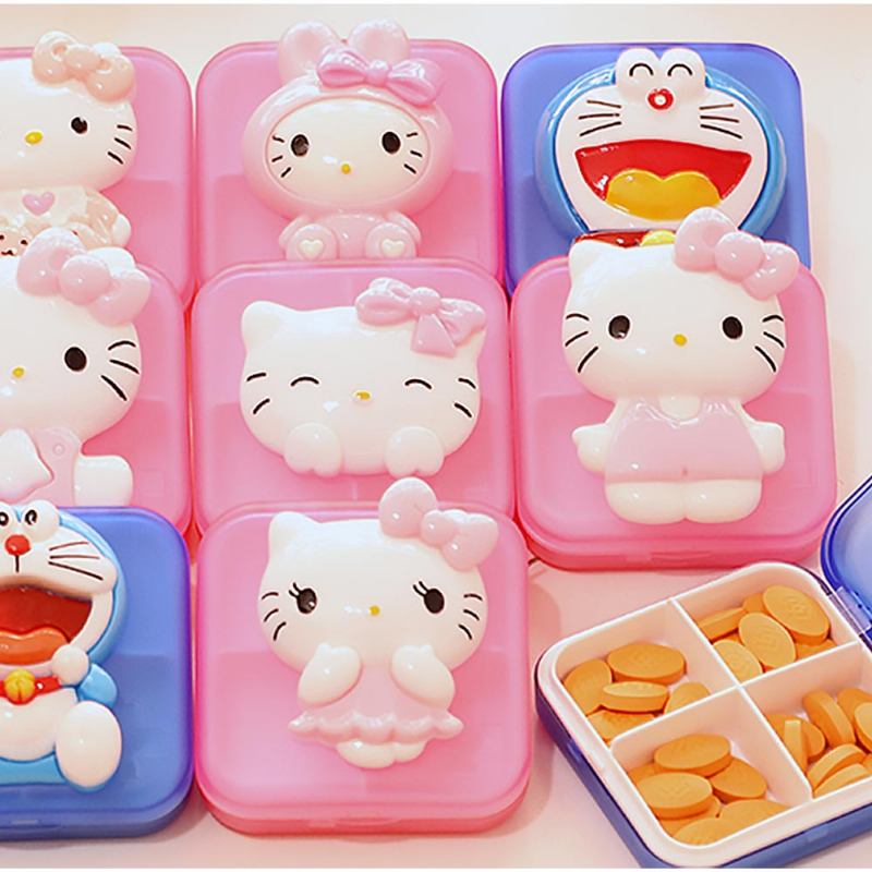 Cute Cartoon Pill Cases Series Small Box Travel Vitamin Organizer