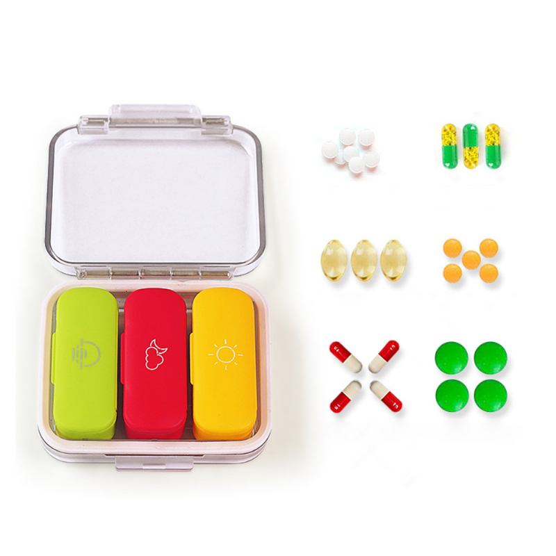 Daily Pill Organizer 3 Φορές Την Ημέρα Με 3 Αφαιρούμενα Εσωτερικά Κουτιά Αποθήκευσης Δισκίων Σιλικόνης