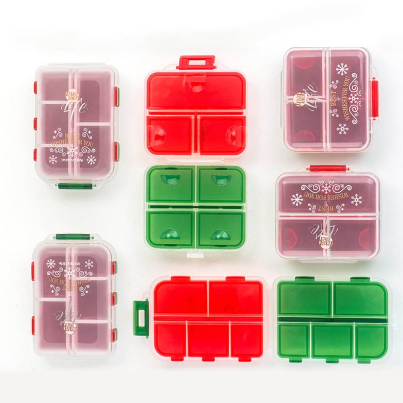 Φορητή Θήκη Χαπιών Pp Για Χρήση 7 Ημερών Mini Medicine Box Christmas Style Travel Outdoor Pill Keeper