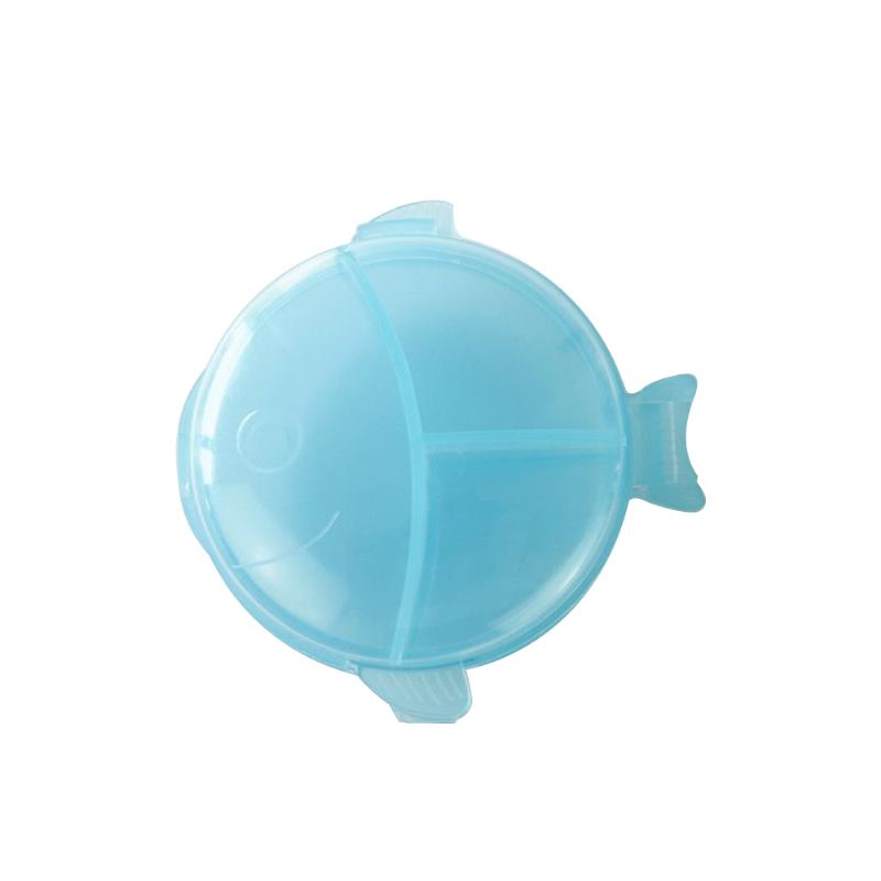 Φορητό Creative Fish Shape Mini Pill Box Medicine Case Organizer Δοχείο 6 Division For Children