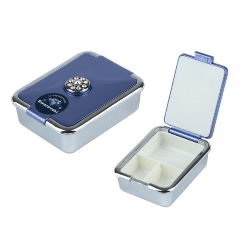 Φορητό Ιατρικό Κουτί European Court Inlaid With Swarovski Crystal Diamond Plastic Organizer Box Mini Χαπιών 3 Πλέγματος