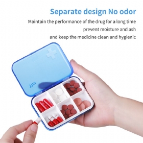 Φορητό Κουτί Χαπιών Επτά Ημερών Σπίτι Travel Plastic Pill Box Six Compartments Box Organize Τύπος Συρταριού