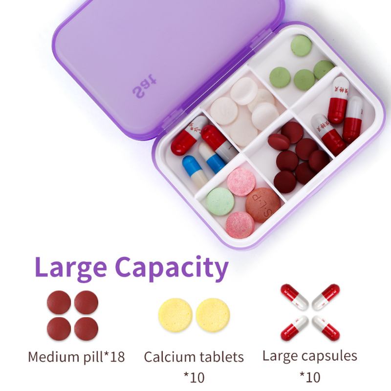 Φορητό Κουτί Χαπιών Επτά Ημερών Σπίτι Travel Plastic Pill Box Six Compartments Box Organize Τύπος Συρταριού