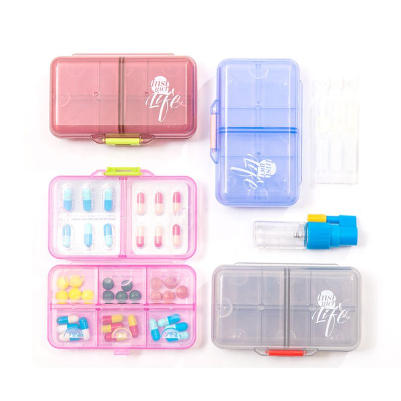 Φορητό Pc Pill Organizer Storage Box Μη Τοξικό Δοχείο 8 Θέσεις Για Ιατρική Κοσμήματα Easy Carrying Double Layers Dispenser 4 Colors