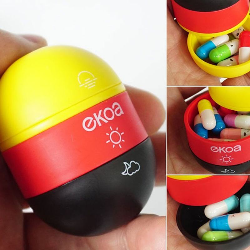 Japanese Carry-on Pillbox Capsule Shape Cute Pill Organizer Φορητή Θήκη Χαπιών Για Βιταμίνη