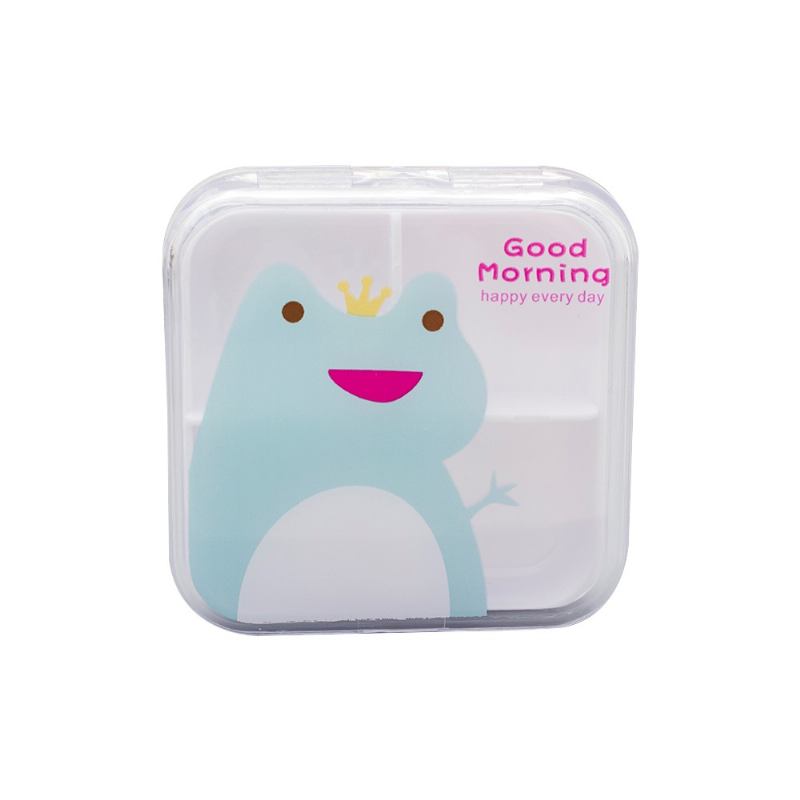 Lovely Cartoon Portable Pill Box Διάφανο 4 Solt Box Για Καθημερινή Ή Ταξιδιωτική Χρήση