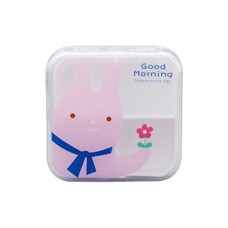 Lovely Cartoon Portable Pill Box Διάφανο 4 Solt Box Για Καθημερινή Ή Ταξιδιωτική Χρήση