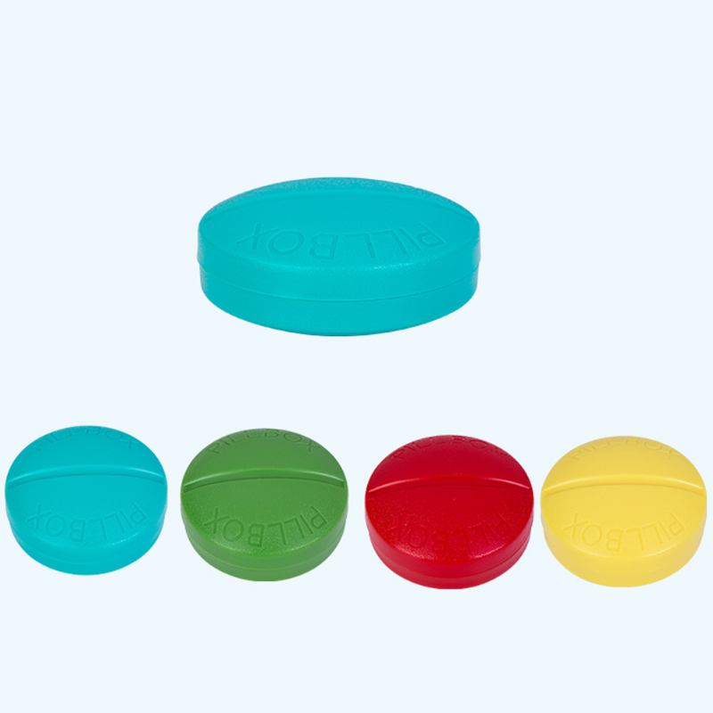 Macaron Color Round 4 Section Pill Box Φορητό Μικρό Κουτί Αποθήκευσης Φαρμάκων Για Ταξίδια