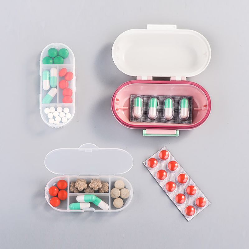 Mini Double Layer Medicine Storage Box Φορητό Πλαστικό Κουτί Χαπιών Ιατρικής Θήκης Πρώτων Βοηθειών Για Κοιτώνα Γραφείου Στο Σπίτι