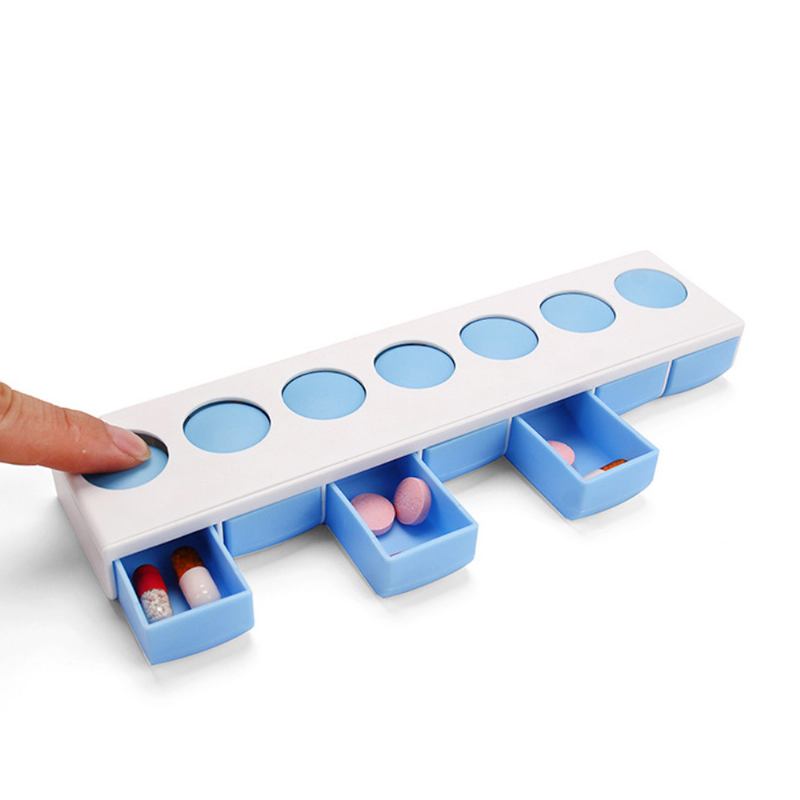 Mini Plastic Pill Box Φορητό Pp Υλικό Δοχείο Χάπι Με Ελατήριο Για 7 Ημέρες Μικρό Κουτί Αποθήκευσης Με 7 Τμήματα