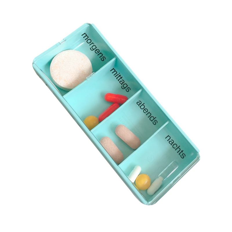 Mini Portable 4 Slots Travel Pill Box Ιατρικό Δοχείο Αποθήκευσης Για Τσέπη Ή Πορτοφόλι