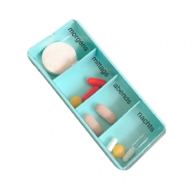 Mini Portable 4 Slots Travel Pill Box Ιατρικό Δοχείο Αποθήκευσης Για Τσέπη Ή Πορτοφόλι