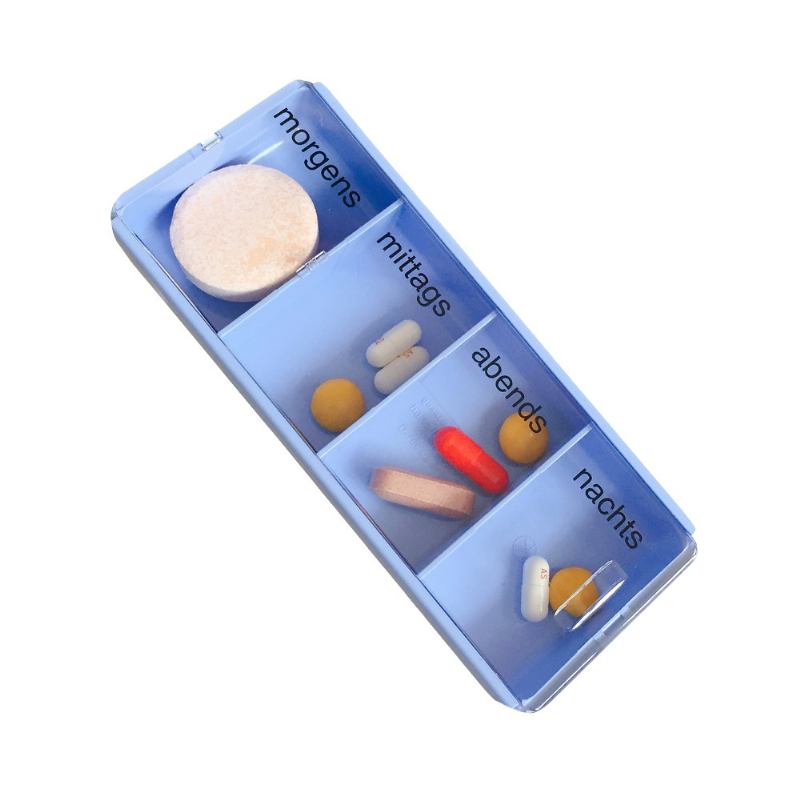 Mini Portable 4 Slots Travel Pill Box Ιατρικό Δοχείο Αποθήκευσης Για Τσέπη Ή Πορτοφόλι