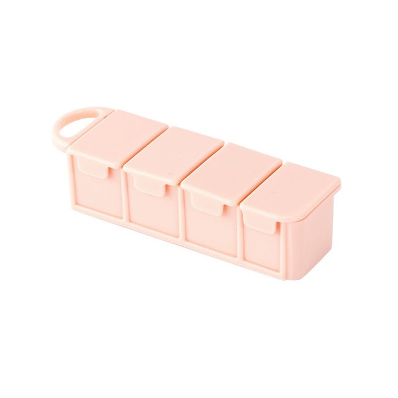 Mini Portable 4 Slots Travel Pill Box Ιδανικό Για Αποθήκευση Χαπιών Βιταμινών