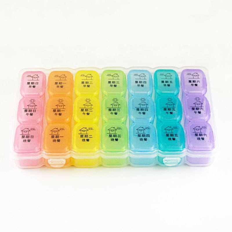 Monthly Pill Box Μεγάλης Χωρητικότητας 21 28 Compartments Portable Case Μηνιαίο 7ήμερο Medicine Organizer Box