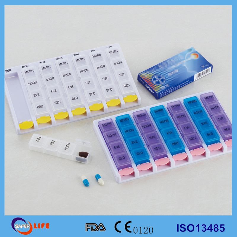 Monthly Weekly Pill Box Organizer Θήκη Βιταμινών Με Πατημένο Κουμπί Easy Open 7 Day Am Pm Medicine Dispenser Box Ce