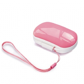 One Week Pill Box Nontoxic Pp Material Portable Medicine Container With Strap Weekly Case