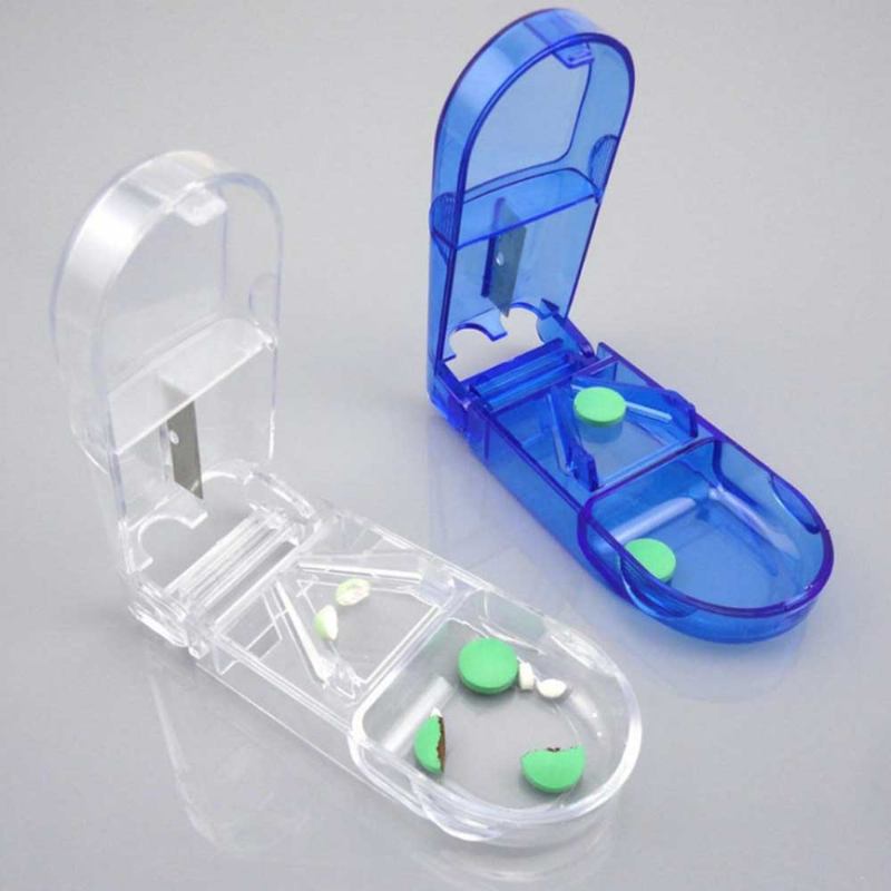 Pill Box Cutter Tablet Splitter Dustproof Case