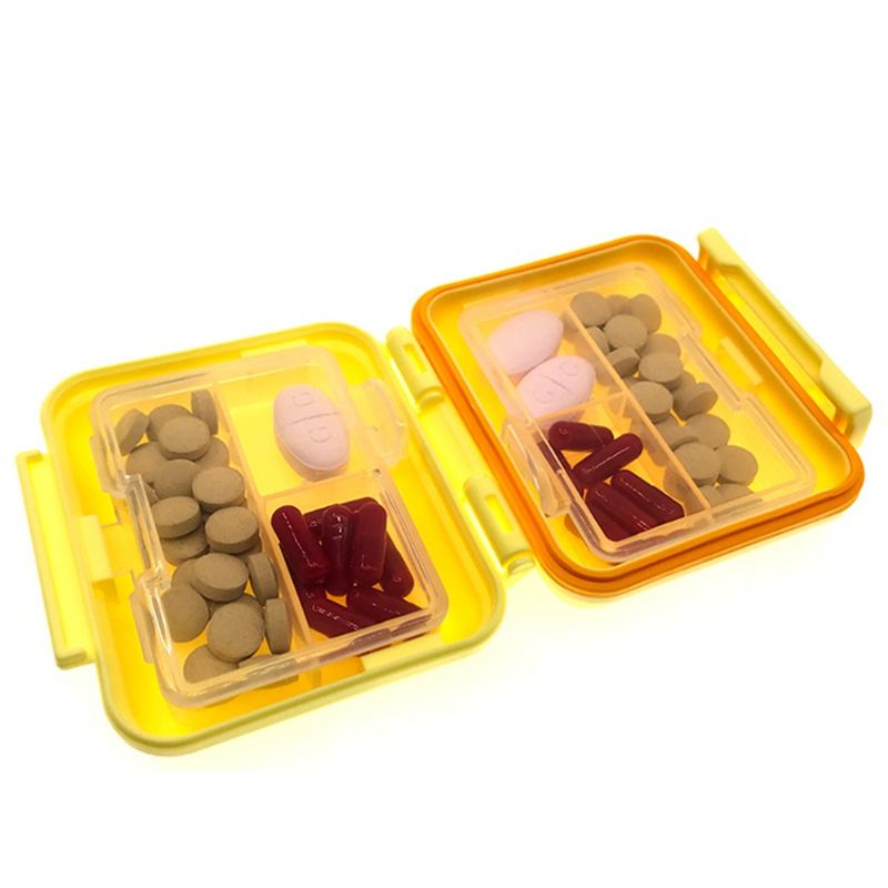 Pill Organizer-εβδομαδιαίο Κουτί Χαπιών Με 6 Διαμερίσματα Αδιάβροχο Πλαστικό Χάπι Οργάνωσης Για Καθημερινή Ή Ταξιδιωτική Χρήση (κίτρινο)