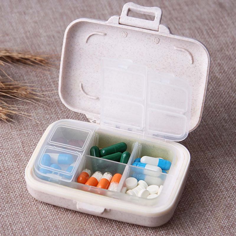 Portable Health Pill Box Wheat Fiber+ Pp Material Cartridge Mini Sealed Box Case Organizer Δοχείο Φαρμάκου