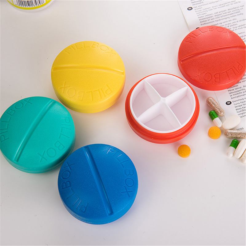 Portable Medicine Drug Jewelry Storage Box 4 Slots Colorful Pills Modeling Organizer Ιατρική Θήκη Χαπιών