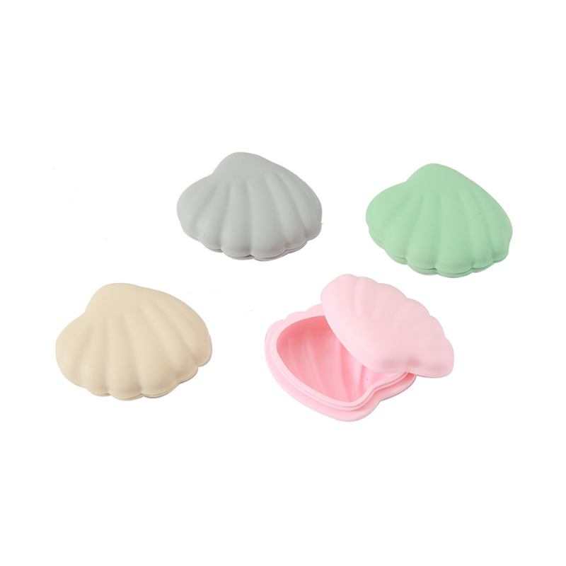 Scallop Pill Storage Box Πολυλειτουργικό Κουτί Αποθήκευσης Σιλικόνης Dustproof Για Gadget Κοσμημάτων Capsule Candy