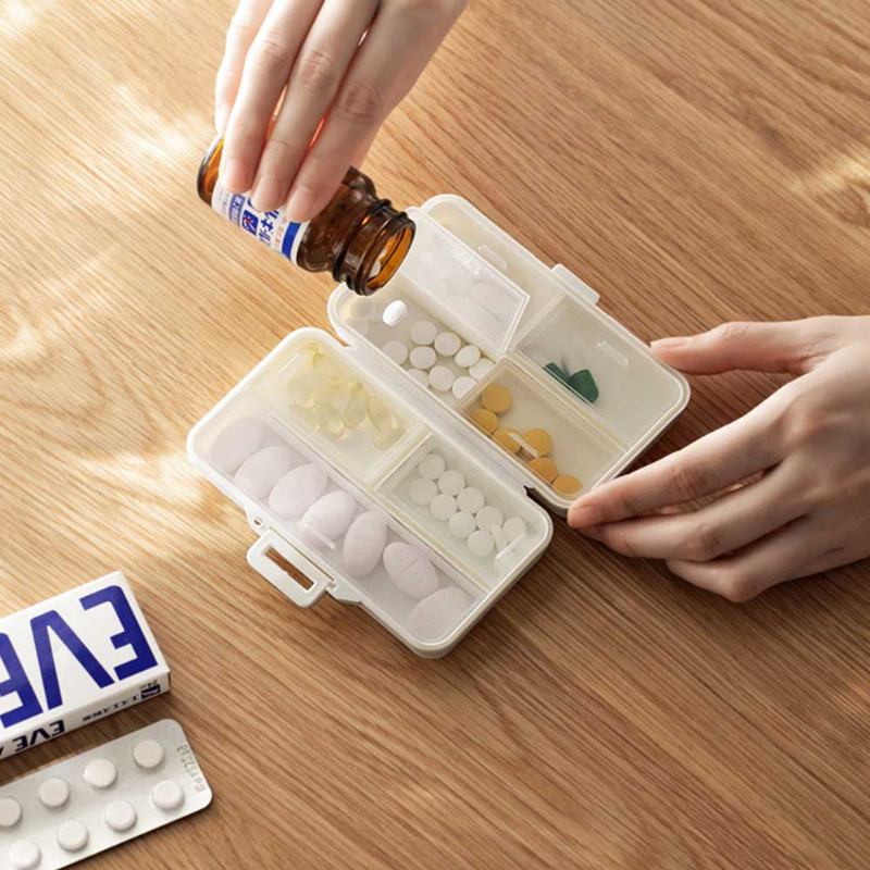 Seven-day Pill Box Dispenser Φορητός Οργανωτής Χαπιών Για Ταξίδια Mini Medicine Organizer Δοχείο Με 7 Υπο-κουτιά