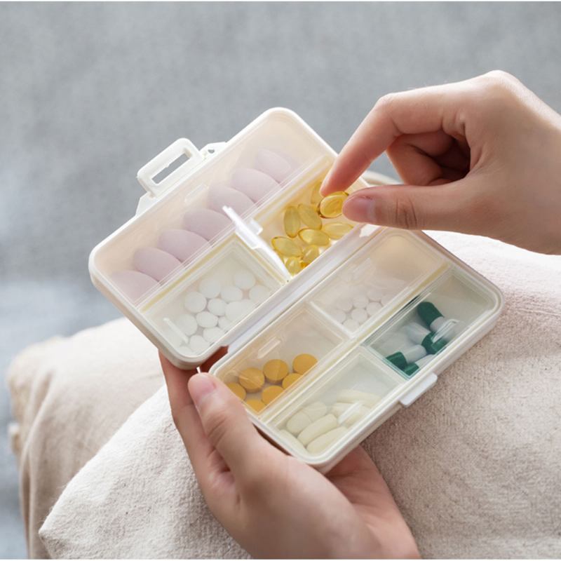 Seven-day Pill Box Dispenser Φορητός Οργανωτής Χαπιών Για Ταξίδια Mini Medicine Organizer Δοχείο Με 7 Υπο-κουτιά