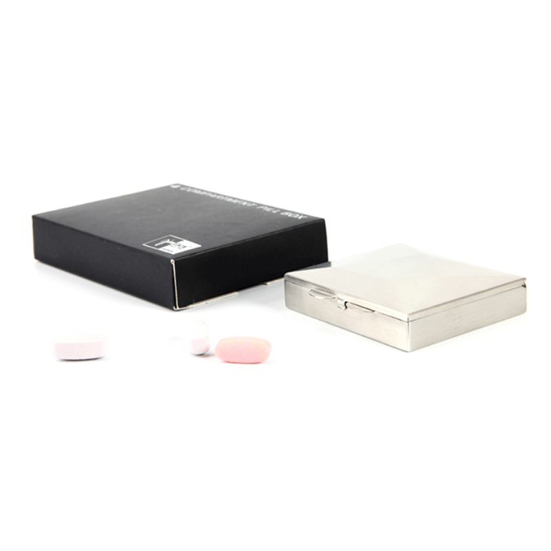 Square Pill Box Fashion Metal Diamond Case Quartile Organizer Φορητή Θήκη Για Ταμπλέτες