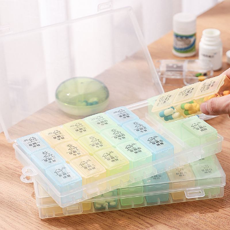 Weekly Clear Pill Organizer Μεγάλη Υπενθύμιση Φαρμάκου Για Ταξίδια Με 7 Διαμερίσματα