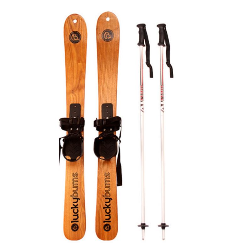 Dual Wood Skiing Board For Outdoor Training Fashionable Skis Pair Ash Tree 110cm Snowboard Sleigh