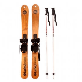 Dual Wood Skiing Board For Outdoor Training Fashionable Skis Pair Ash Tree 110cm Snowboard Sleigh