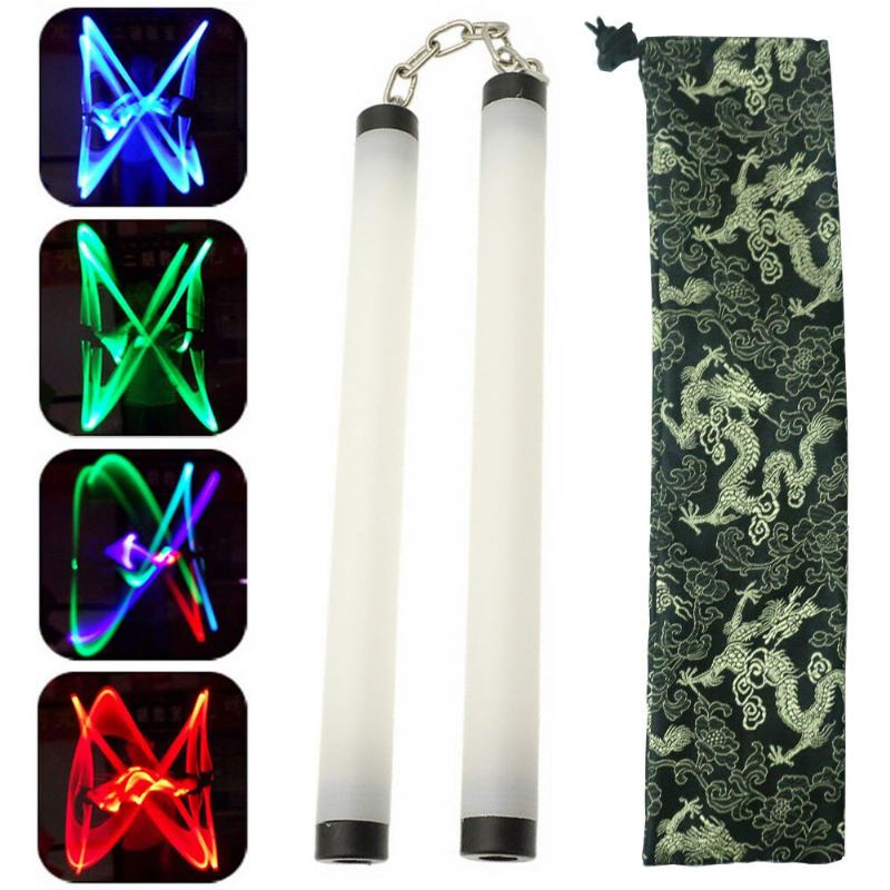 Λάμπα Led Light Nunchucks Nunchakus Glowing Stick Practice Performance Kung Fu Dance Αξεσουάρ Εργαλείο Χορού Δρόμου